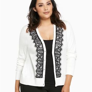 Torrid White and Black Cardigan. Size 1X.